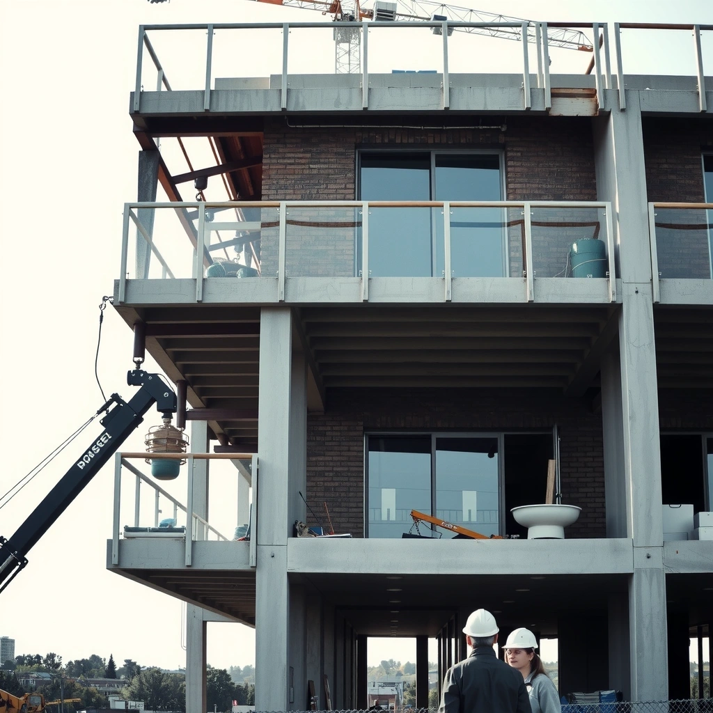 Modern commercial office building construction in Makati